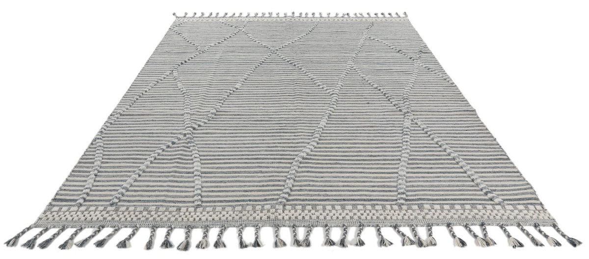 8x10 Gray and Beige Anatolian Tribal Rug