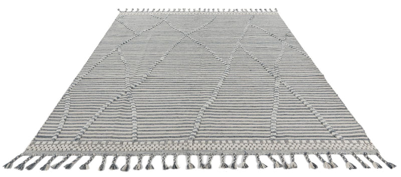 8x10 Gray and Beige Anatolian Tribal Rug