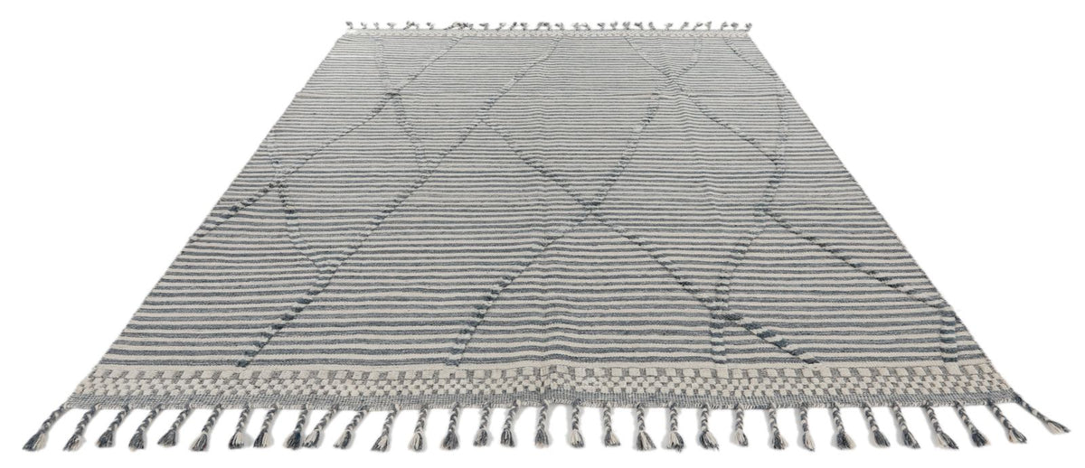 8x10 Gray and Beige Anatolian Tribal Rug