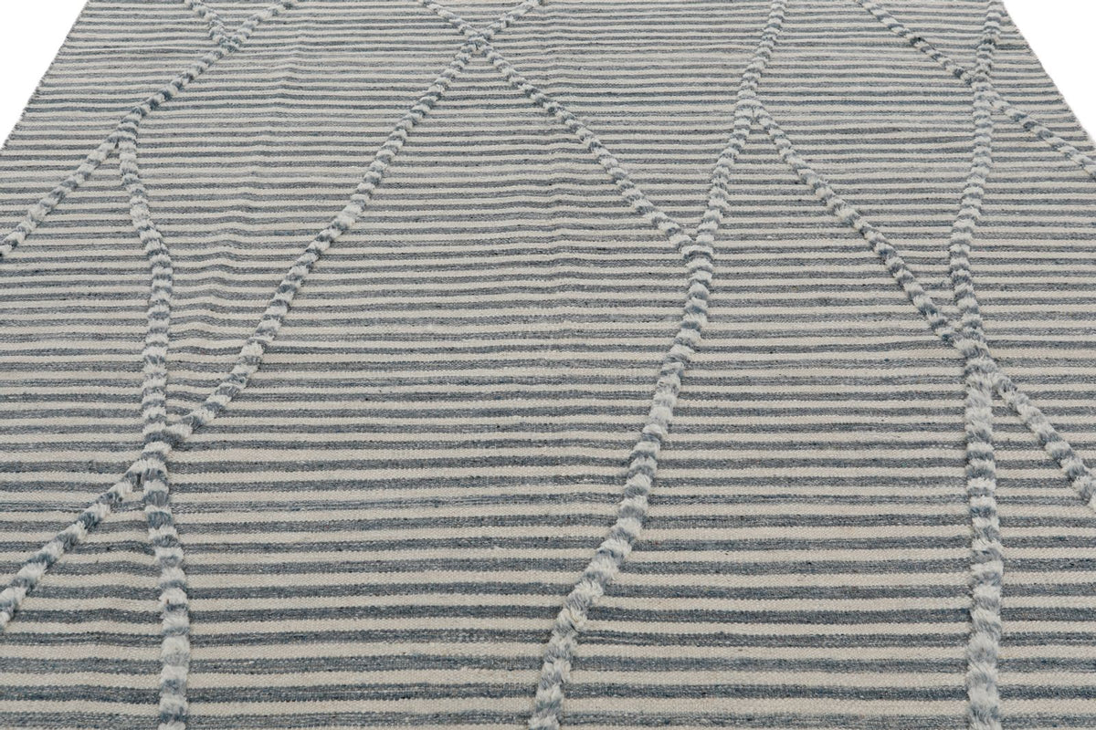 8x10 Gray and Beige Anatolian Tribal Rug