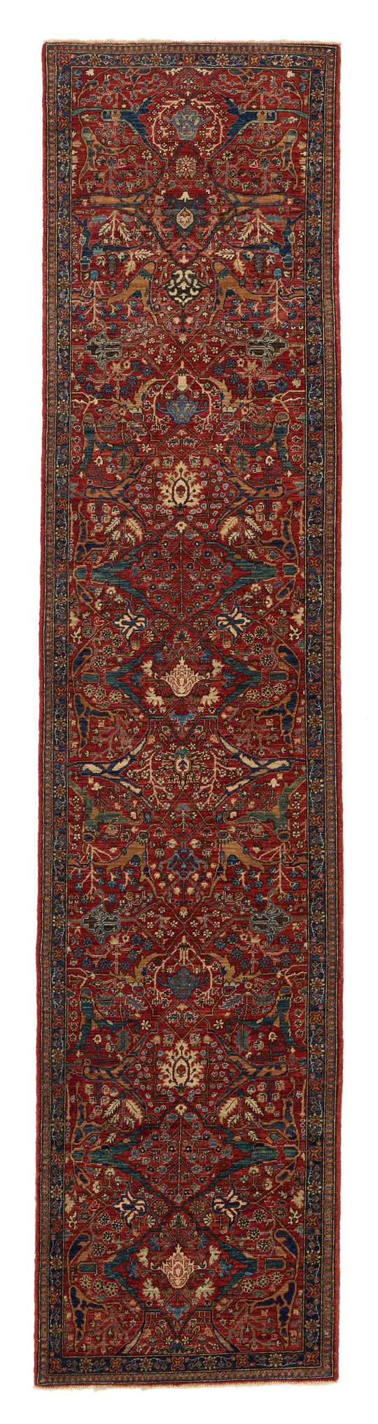 3x12 Burgundy and Navy Anatolian Traditional Runner