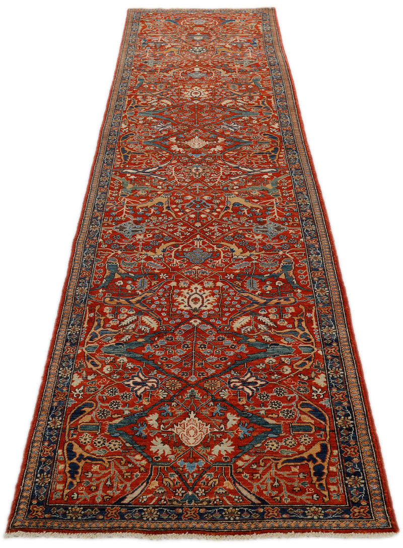 3x12 Burgundy and Navy Anatolian Traditional Runner