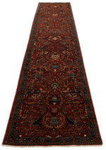 3x12 Burgundy and Navy Anatolian Traditional Runner