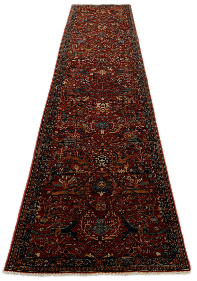 3x12 Burgundy and Navy Anatolian Traditional Runner