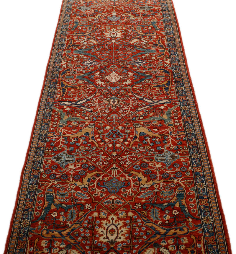 3x12 Burgundy and Navy Anatolian Traditional Runner