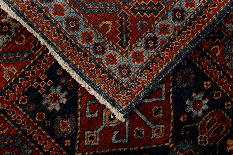 3x10 Navy and Red Traditional Runner