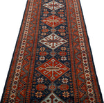3x10 Navy and Red Traditional Runner