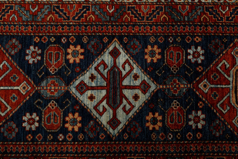3x10 Navy and Red Traditional Runner
