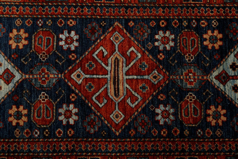 3x10 Navy and Red Traditional Runner