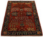3x4 Rust and Navy Anatolian Traditional Rug