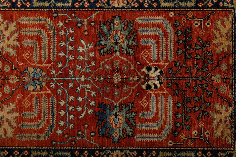 3x4 Rust and Navy Anatolian Traditional Rug