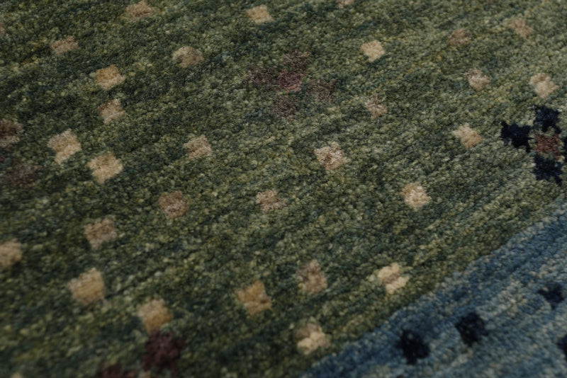 8x10 Navy and Multicolor Anatolian Tribal Rug
