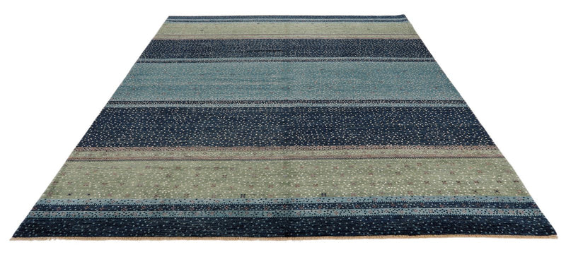 8x10 Navy and Multicolor Anatolian Tribal Rug