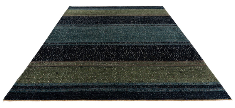 8x10 Navy and Multicolor Anatolian Tribal Rug