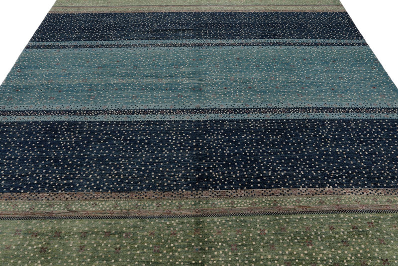 8x10 Navy and Multicolor Anatolian Tribal Rug