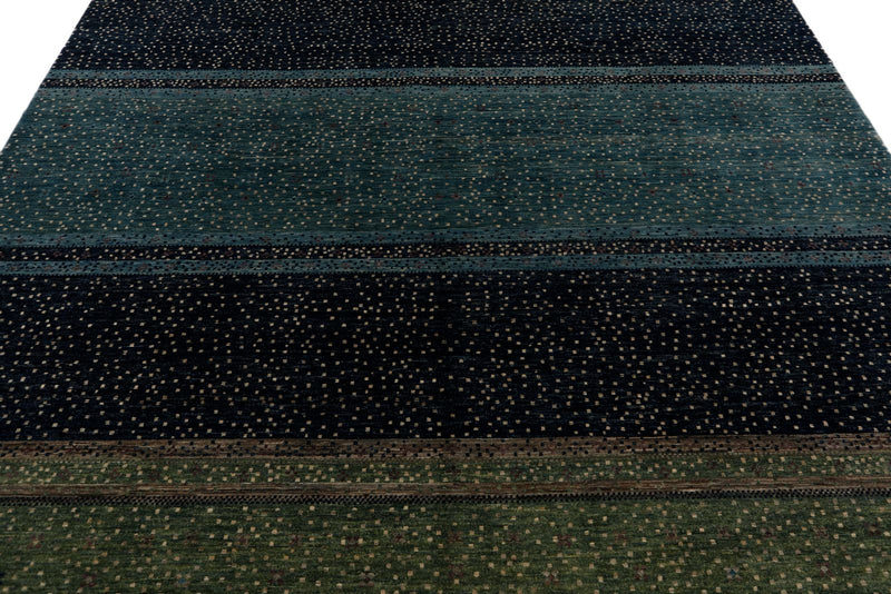 8x10 Navy and Multicolor Anatolian Tribal Rug