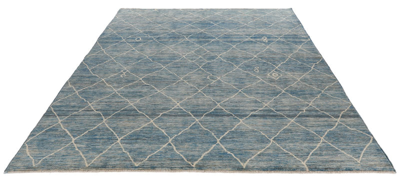 8x10 Light Blue and Beige Anatolian Traditional Rug