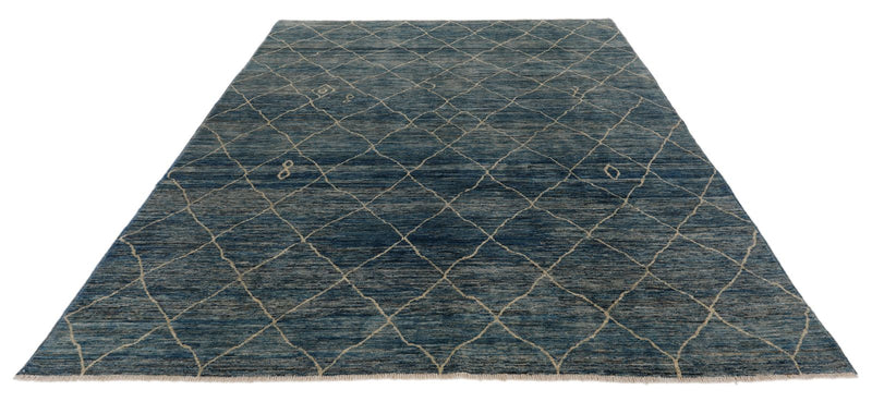 8x10 Light Blue and Beige Anatolian Traditional Rug