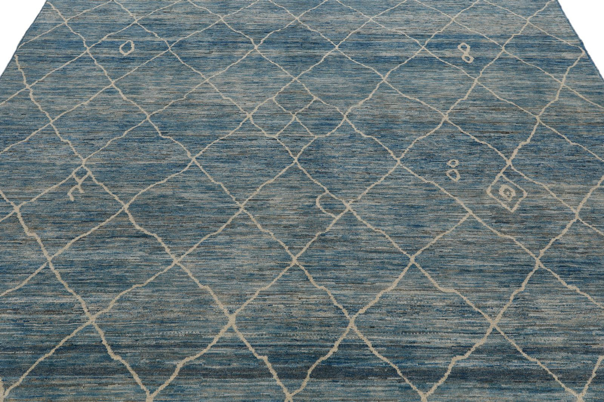8x10 Light Blue and Beige Anatolian Traditional Rug