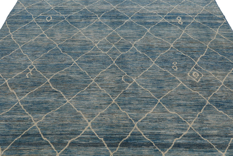 8x10 Light Blue and Beige Anatolian Traditional Rug