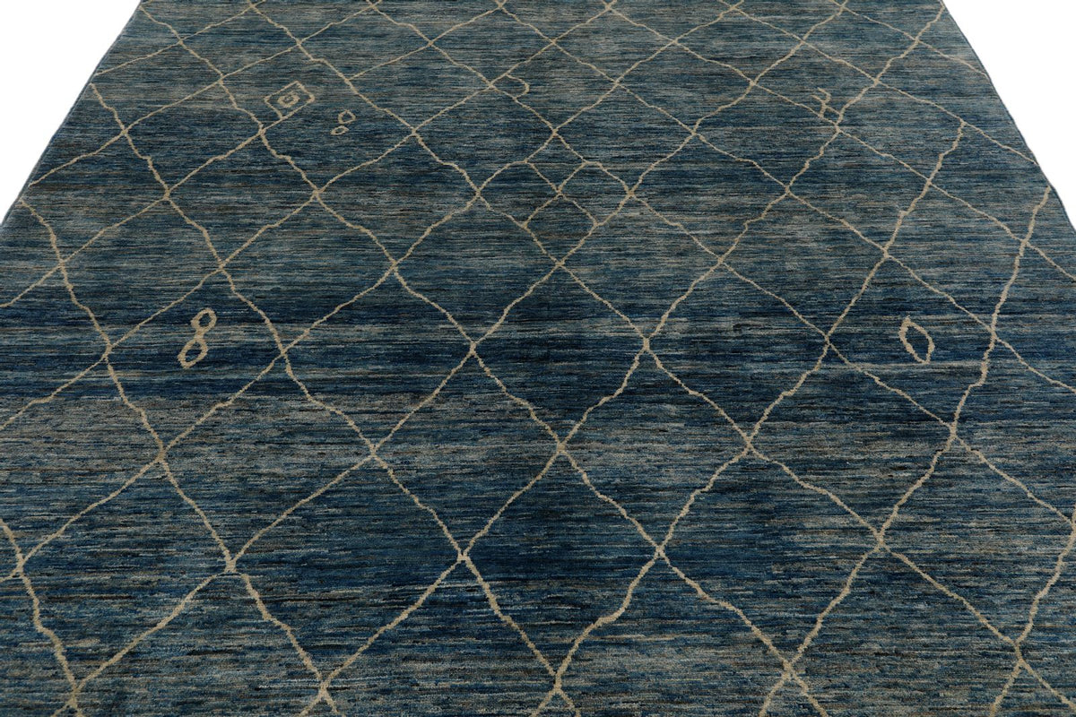 8x10 Light Blue and Beige Anatolian Traditional Rug