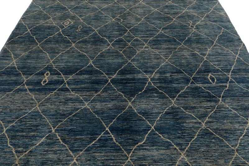 8x10 Light Blue and Beige Anatolian Traditional Rug