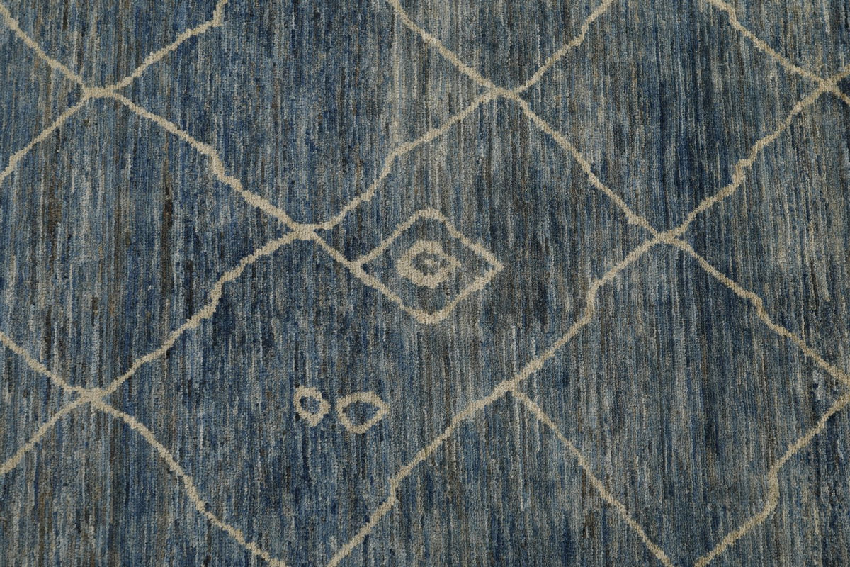 8x10 Light Blue and Beige Anatolian Traditional Rug