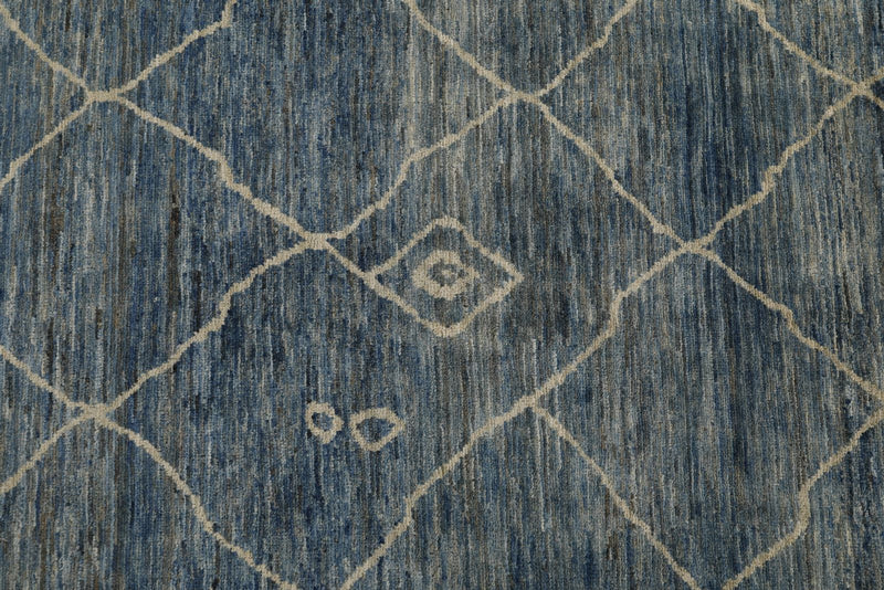 8x10 Light Blue and Beige Anatolian Traditional Rug