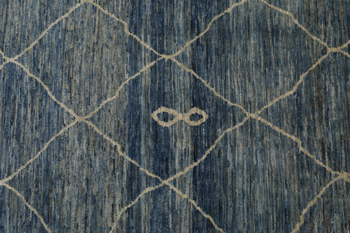 8x10 Light Blue and Beige Anatolian Traditional Rug