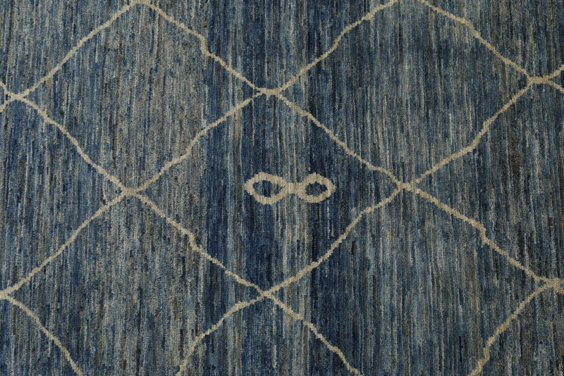 8x10 Light Blue and Beige Anatolian Traditional Rug