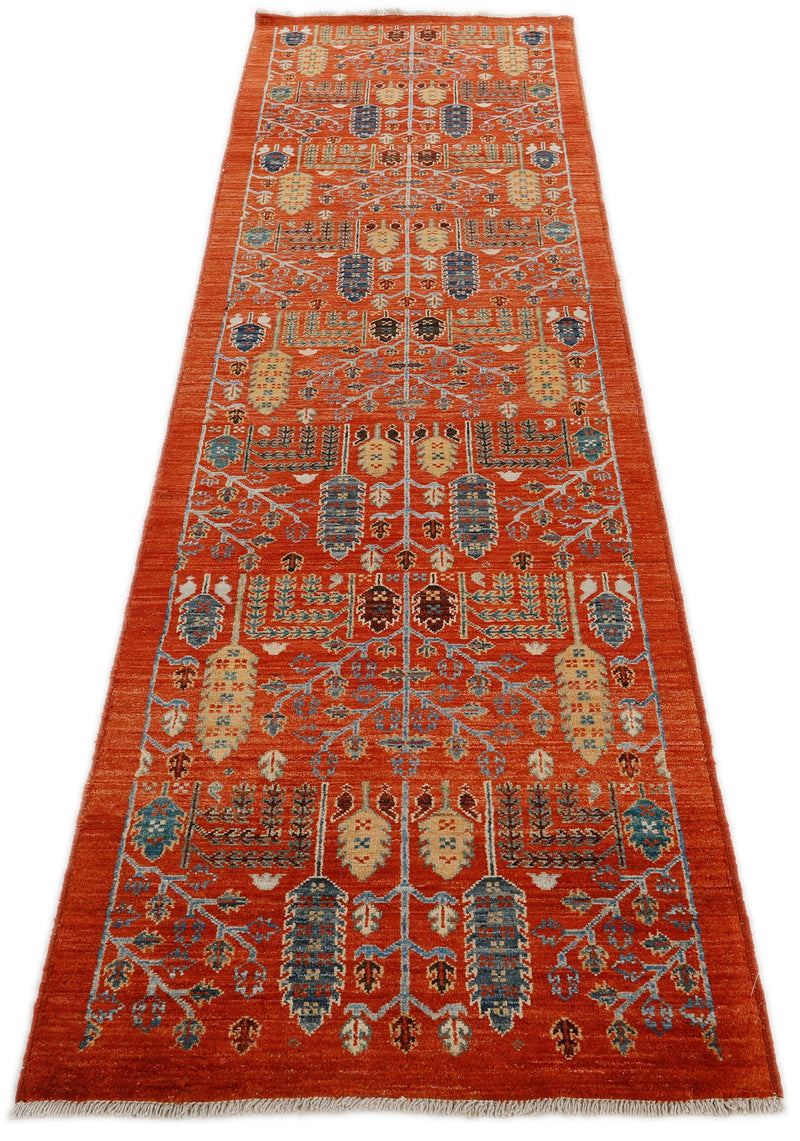 3x10 Rust and Multicolor Anatolian Traditional Runner
