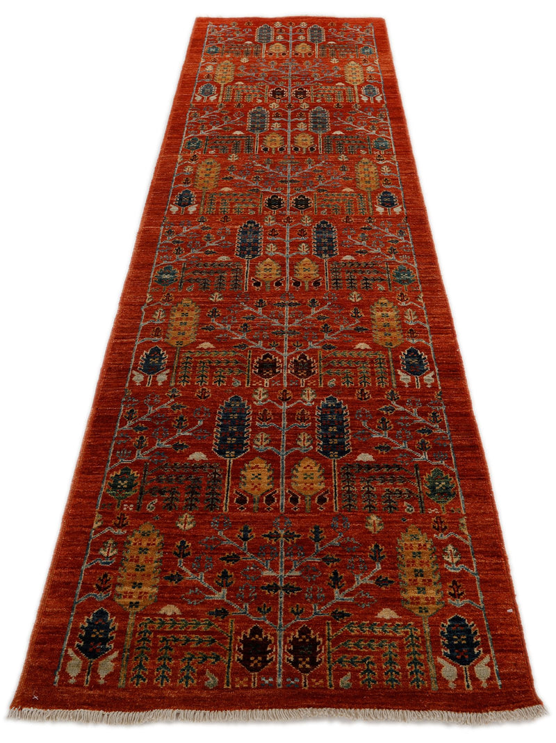 3x10 Rust and Multicolor Anatolian Traditional Runner