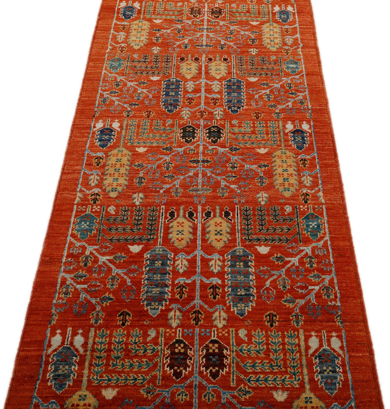 3x10 Rust and Multicolor Anatolian Traditional Runner
