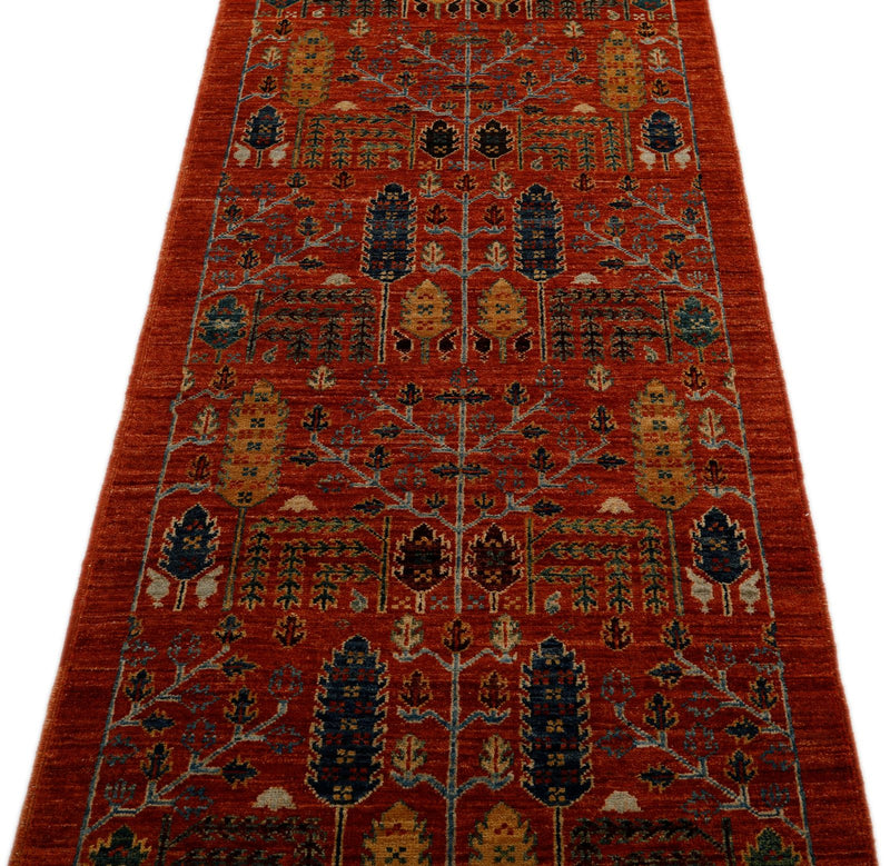 3x10 Rust and Multicolor Anatolian Traditional Runner