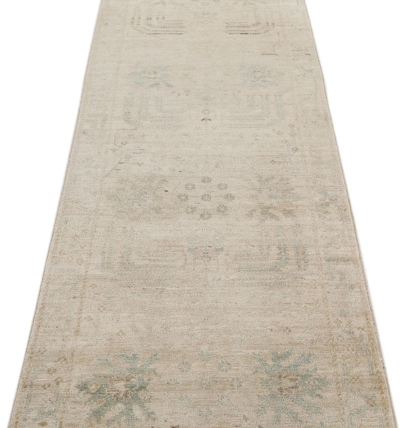 3x10 Beige and Green Anatolian Traditional Runner