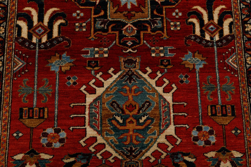 3x10 Burgundy and Navy Traditional Runner