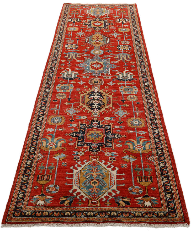 3x10 Burgundy and Navy Traditional Runner