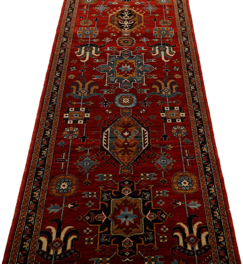 3x10 Burgundy and Navy Traditional Runner