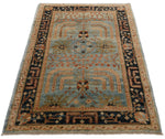 3x5 Blue and Charcoal Anatolian Traditional Rug