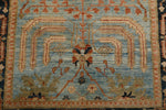 3x5 Blue and Charcoal Anatolian Traditional Rug