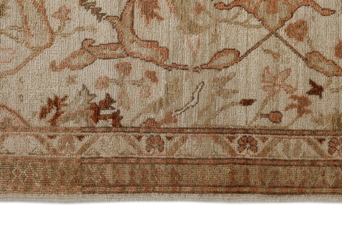 4x12 Ivory and Brown Anatolian Traditional Runner