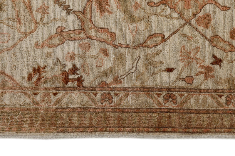4x12 Ivory and Brown Anatolian Traditional Runner