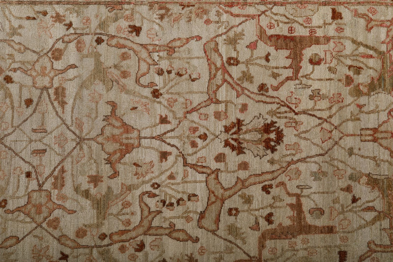 4x12 Ivory and Brown Anatolian Traditional Runner