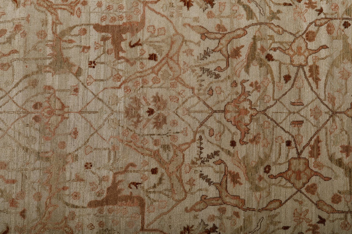 4x12 Ivory and Brown Anatolian Traditional Runner