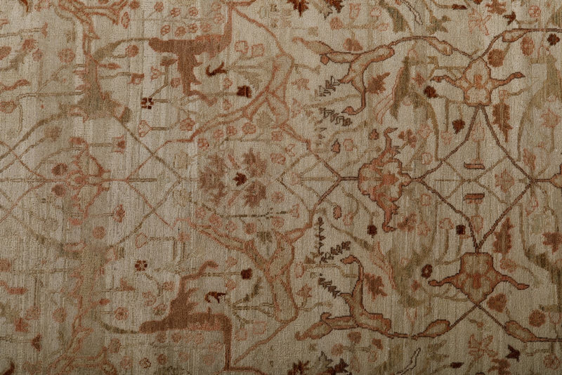 4x12 Ivory and Brown Anatolian Traditional Runner