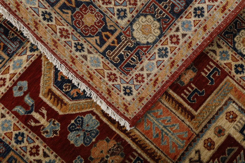 3x11 Burgundy and Blue Traditional Runner