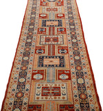 3x11 Burgundy and Blue Traditional Runner
