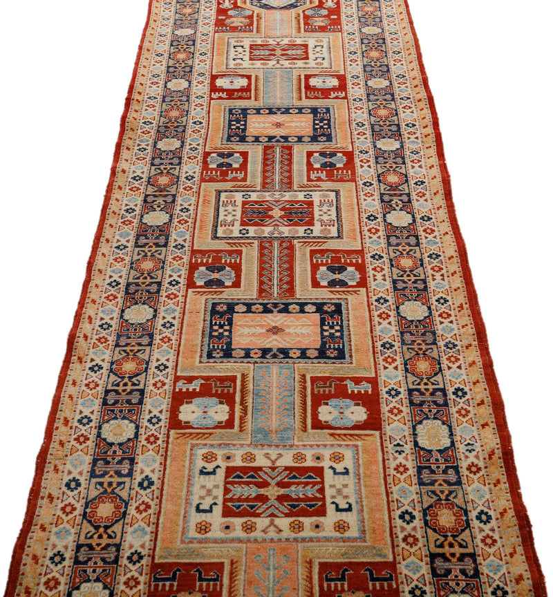 3x11 Burgundy and Blue Traditional Runner