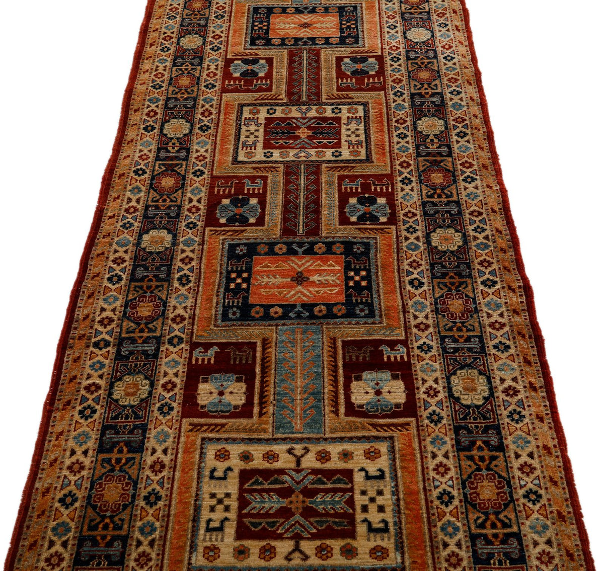 3x11 Burgundy and Blue Traditional Runner