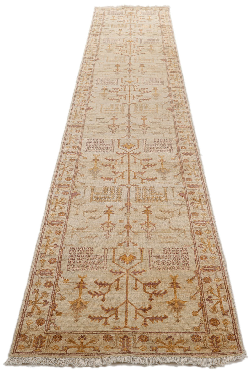 3x14 Ivory and Brown Anatolian Traditional Runner